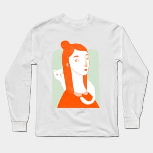 Lady with a Cat Long Sleeve T-Shirt